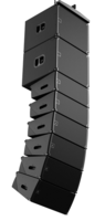 DUAL 10" POWERED LINE ARRAY LOUDSPEAKER, 105 DEGREE COVERAGE, 600 WATTS CONT (400 LF, 200 HF)